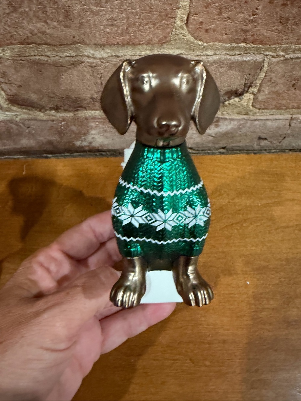 Bath & Body Works Daschund Wiener Dog in Green Sweater wallflower plug in